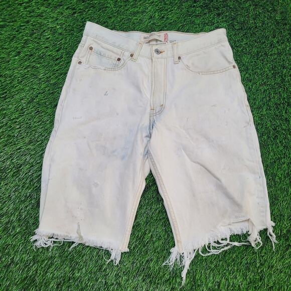 Y2K Style Levis Jorts Mens 32 Thrashed Painter Workwear Shorts Destroyed - Picture 1 of 13